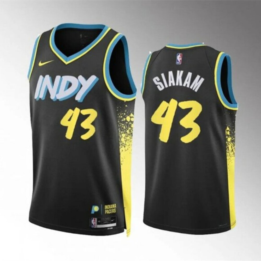 Mens Pascal Siakam Black Stitched Jersey